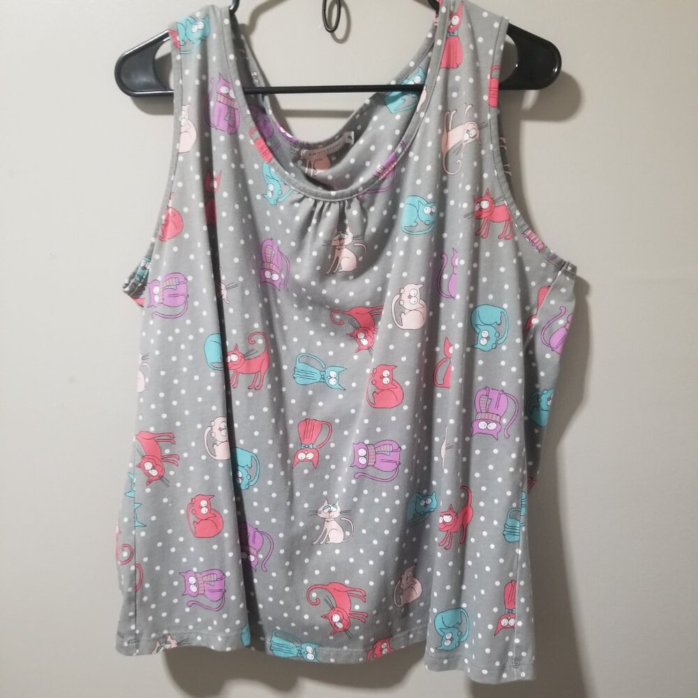EnjoyNight sleepwear Sleeveless Tank top Cats Women's 2XL